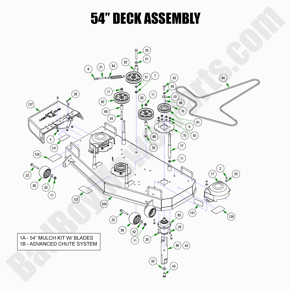 2930 - Bad Boy Mower Parts Lookup > 2022 > Walk Behind > 54\" Deck Assembly
